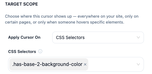 Element targeting CSS selector input